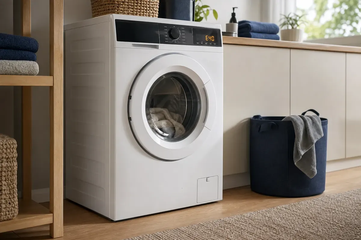 Redaktionelles Artikelbild zu AEG Waschmaschine E40. Tür und Verriegelung prüfen