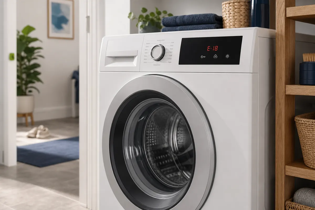 Redaktionelles Artikelbild zu Bosch Waschmaschine Symbole. Leuchten und Blinken verstehen