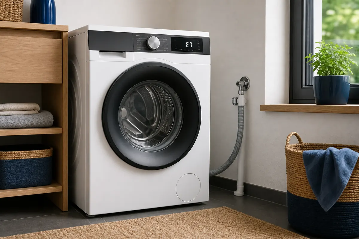 Redaktionelles Artikelbild zu Gorenje Waschmaschine E7. Den Ablauf sicher prüfen