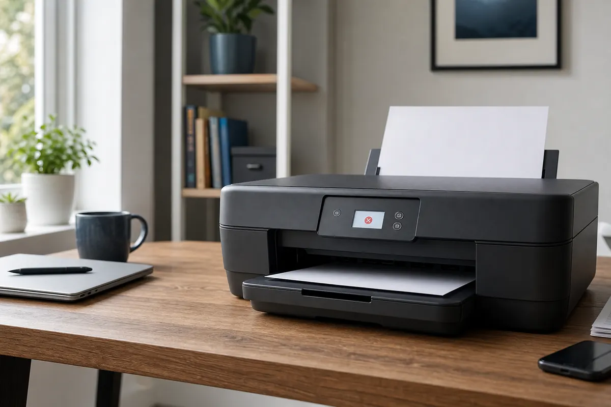 Redaktionelles Artikelbild zu HP Drucker druckt nicht. Auftrag, Verbindung und Gerät trennen