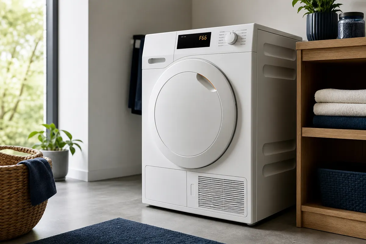 Redaktionelles Artikelbild zu Miele Trockner Fehler F66. Filter und Luftwege prüfen