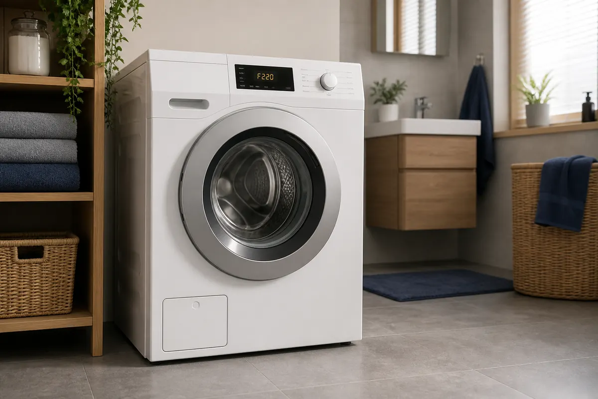 Redaktionelles Artikelbild zu Miele Waschmaschine Fehler F220. Erst auf Wasser prüfen