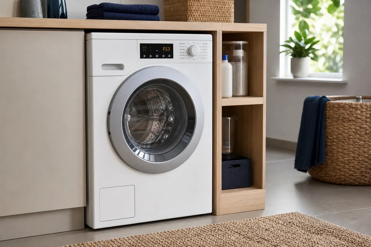 Redaktionelles Artikelbild zu Miele Waschmaschine Symbole. Anzeige nach Modell einordnen