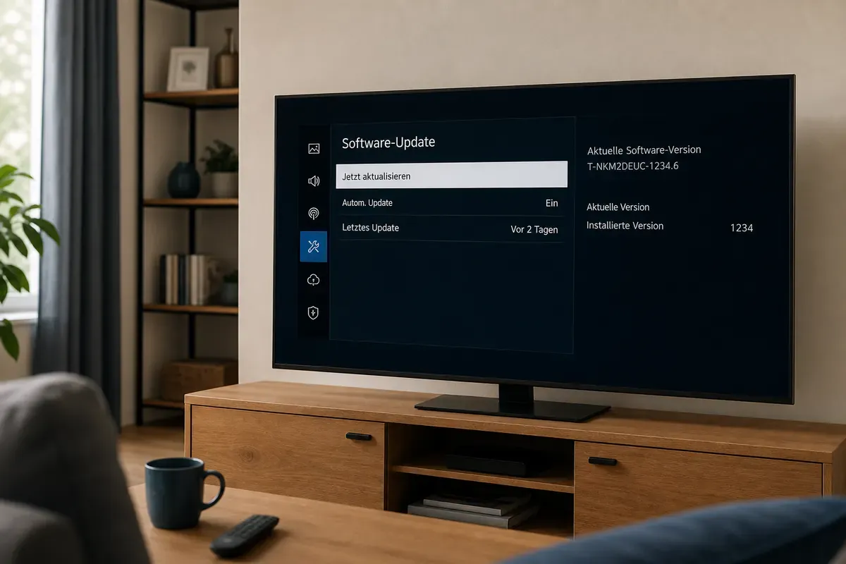 Redaktionelles Artikelbild zu Samsung TV aktualisieren. Version prüfen und Update installieren