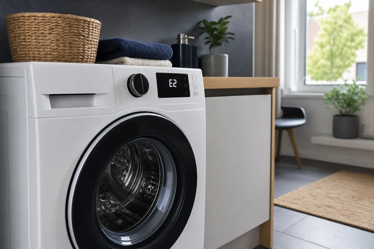 Redaktionelles Artikelbild zu Samsung Waschmaschine Fehlercode-Liste. Anzeige sicher lesen