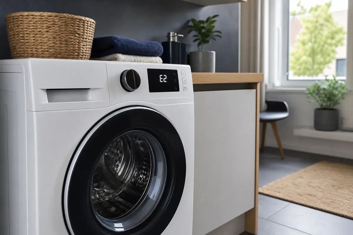Redaktionelles Artikelbild zu Samsung Waschmaschine Fehlercode-Liste. Anzeige sicher lesen