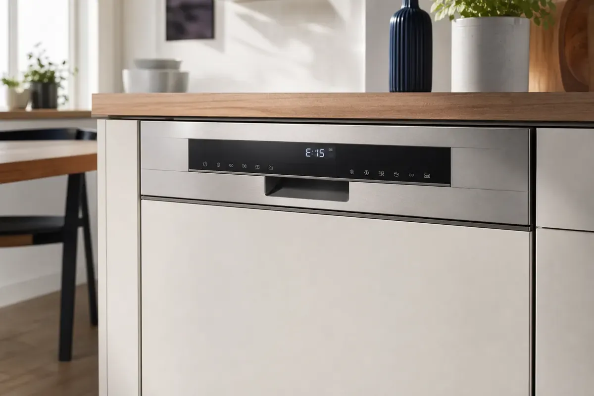 Siemens Geschirrspüler mit Fehler E15 auf dem Display