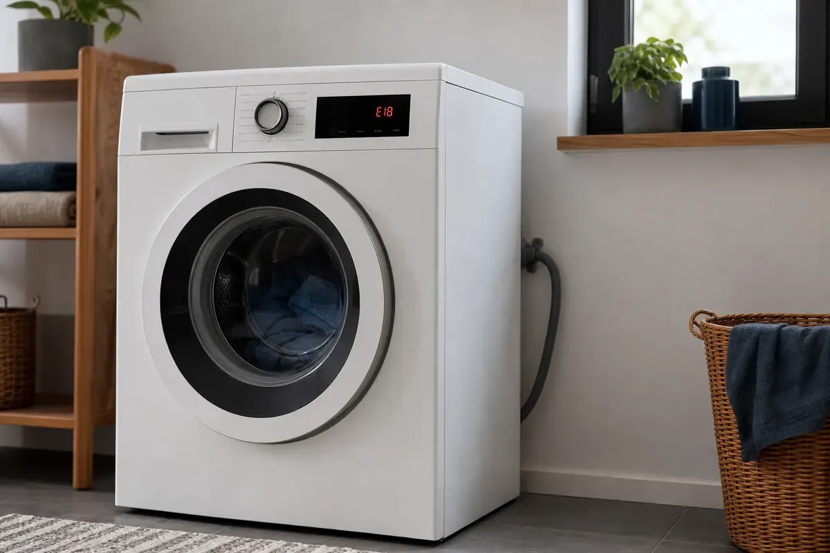 Siemens Waschmaschine mit Fehler E18 auf dem Display