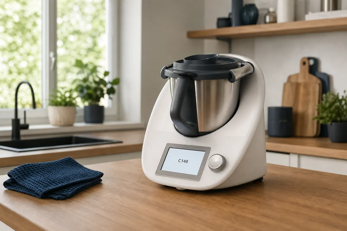 Redaktionelles Artikelbild zu Thermomix Fehler C148. Deckel prüfen und Reparaturkosten einordnen